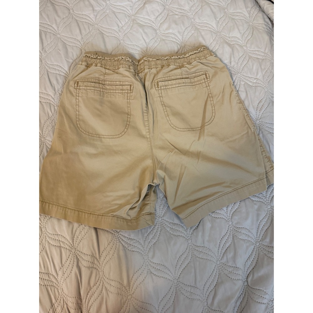 Lee Relaxed Fit Mid Rise Khaki Shorts Tan Drawstring Size 8 Medium - Picture 2 of 5